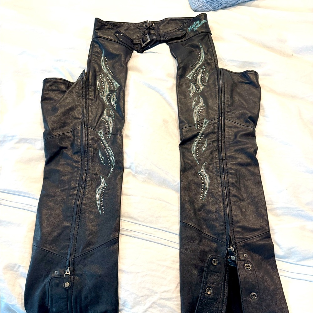 Harley Davidson, leather chaps